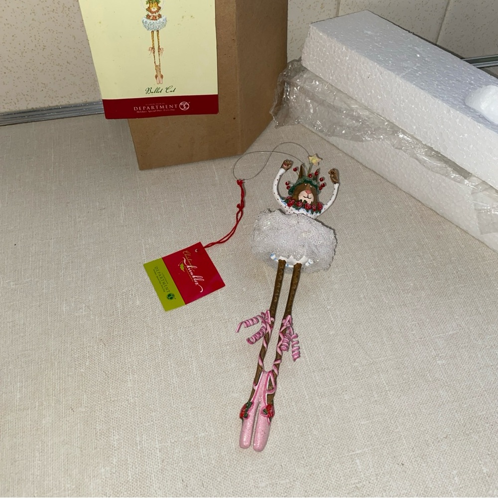 Department 56 Christmas Krinkles Ballet Cat Ornament Patience Brewster #56.37806